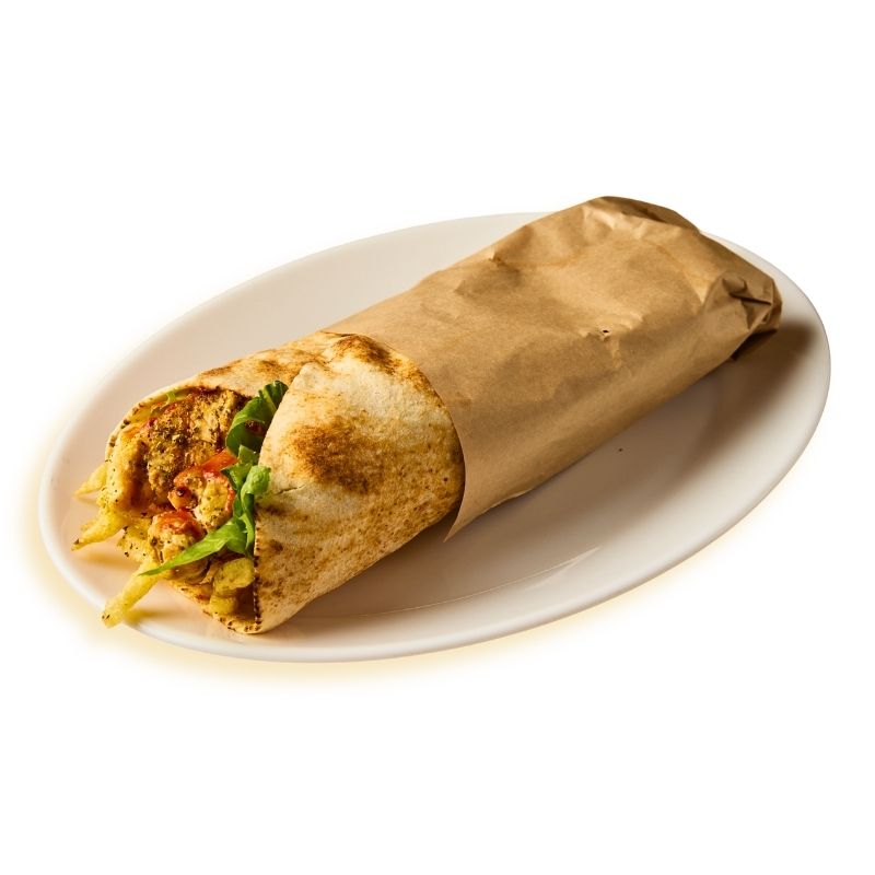 Chicken skewer wrap