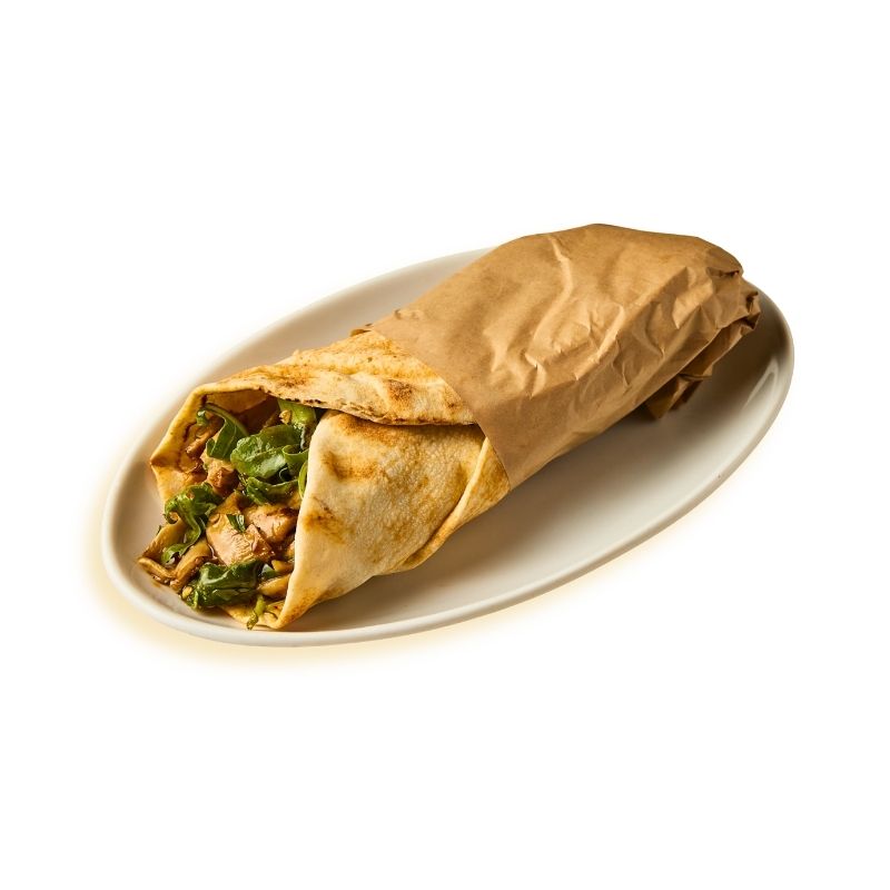 Grilled Pleurotus mushrooms wrap