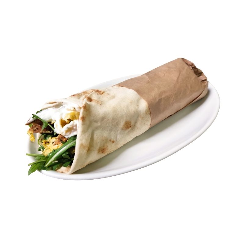 Baked potatoes omelette wrap